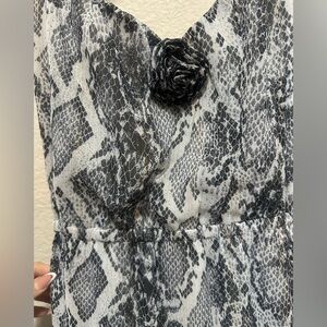 Mimi Chica Black and White Snake Print Midi Dress